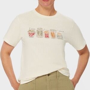 Duluth Trading Co Women's Graphic T-Shirt XS Cream I Came I Saw I Canned Farm